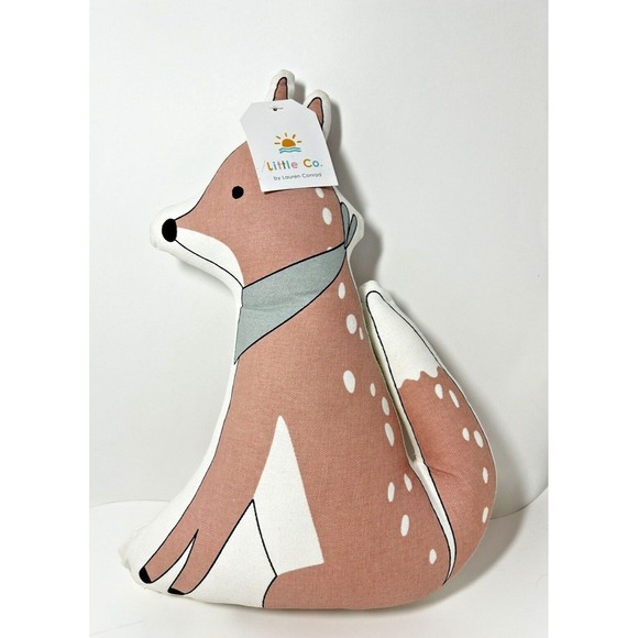 Little Co. By Lauren Conrad Canvas Fox Shaped Decorative Accent Pillow 12x16” - Picture 8 of 9